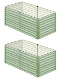 Livsip 2pc Garden Bed 160x80x73CM Raised Container Vegetable Planter Box Green
