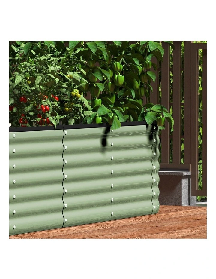 Livsip Garden Bed 320x80x56cm Planter Box Raised Container Galvanised Green image 5