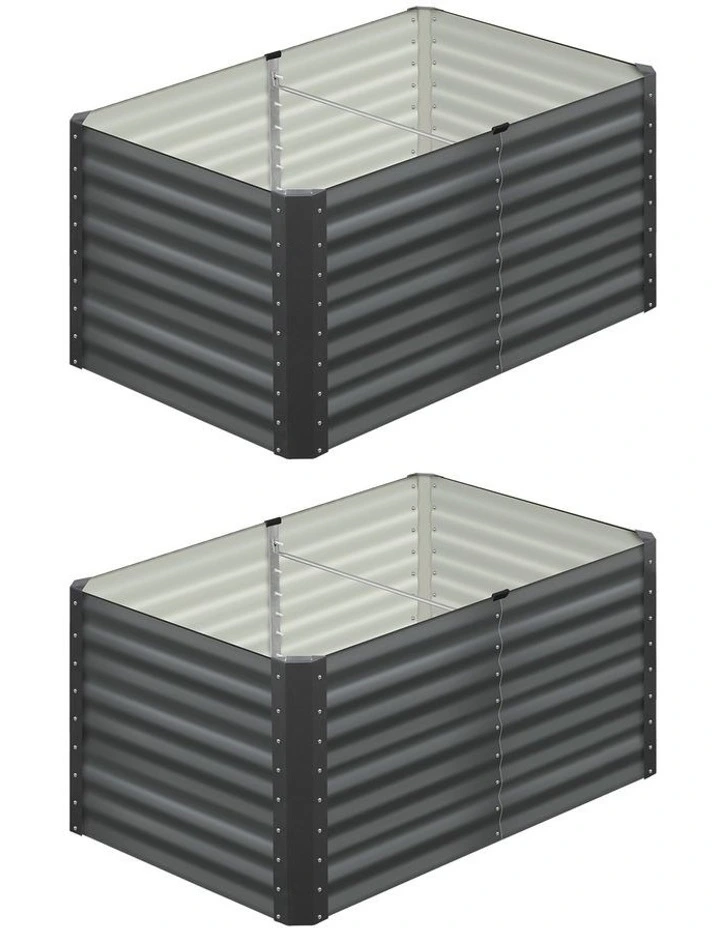 Livsip 2pc Garden Bed 120x80x73CM Kits Raised Vegetable Planter Galvanised Steel image 1