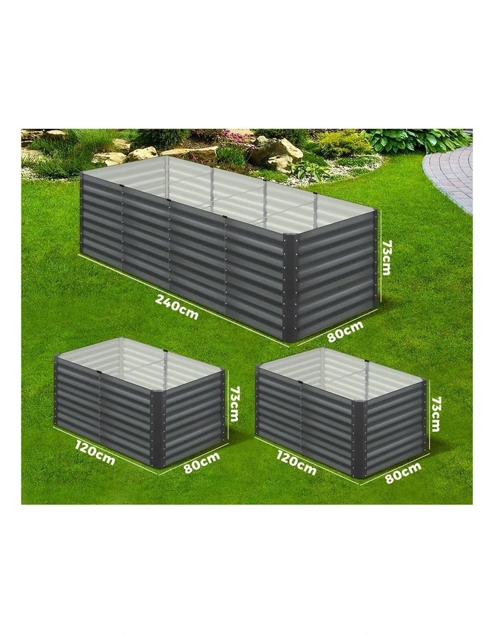 Livsip 2pc Garden Bed 120x80x73CM Kits Raised Vegetable Planter Galvanised Steel image 5