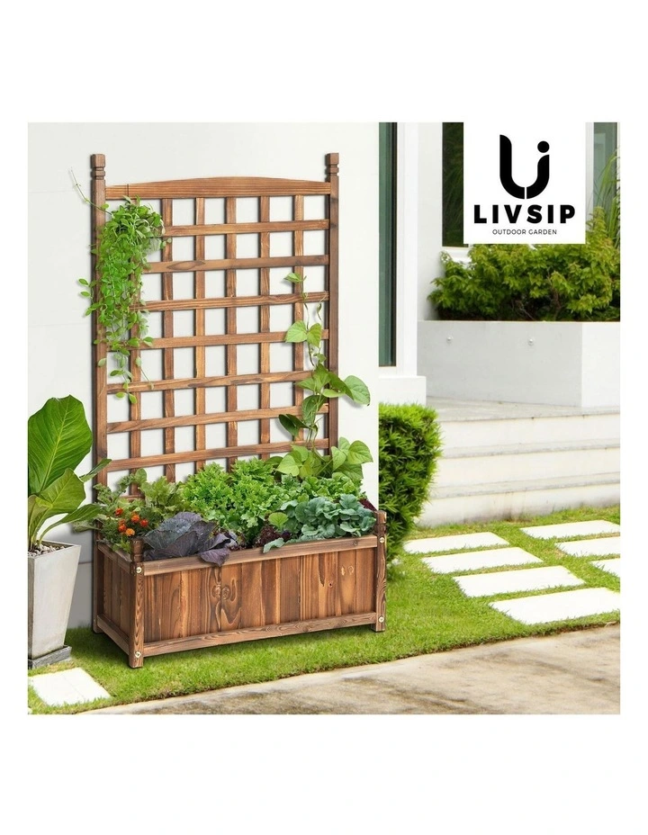 Livsip Raised Garden Bed 64x115cm Wooden Planter Box Vegetables Outdoor Planting image 7