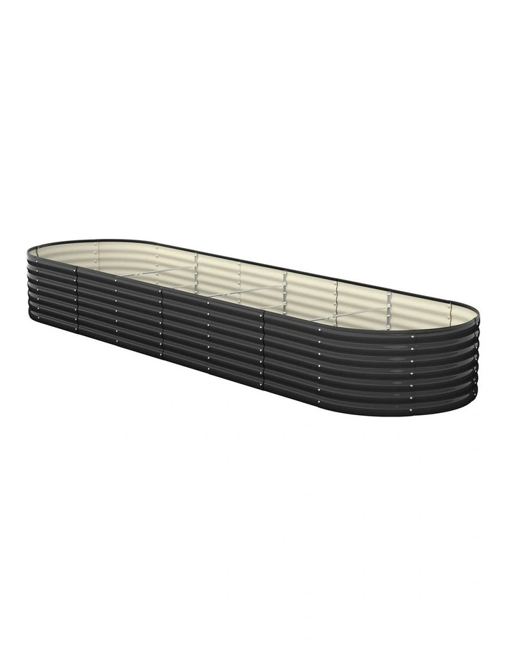 Livsip Raised Garden Bed 320cmX80cmX56cm Kit Planter Oval Galvanised Steel image 1