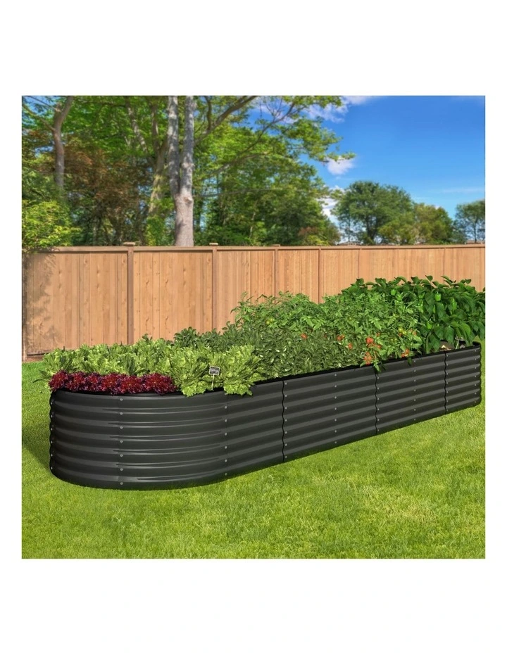 Livsip Raised Garden Bed 320cmX80cmX56cm Kit Planter Oval Galvanised Steel image 4