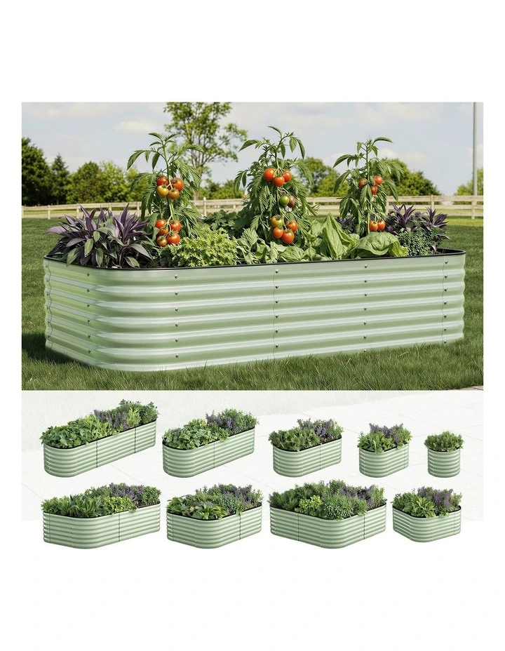 Livsip 9 In 1 Garden Bed Modular Container Planter Galvanised Steel 56CM Height image 4
