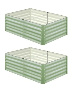 Livsip 2pc Garden Bed 160x80x45CM Raised Container Vegetable Planter Box Green