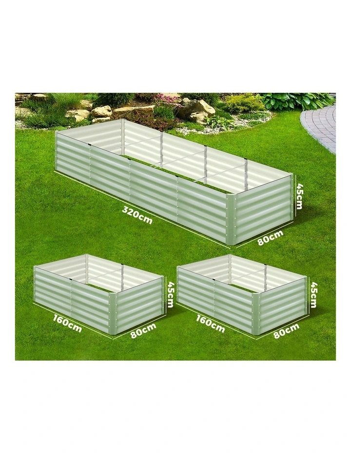 Livsip 2pc Garden Bed 160x80x45CM Raised Container Vegetable Planter Box Green image 5
