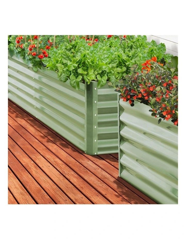 Livsip 2pc Garden Bed 160x80x45CM Raised Container Vegetable Planter Box Green image 6