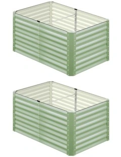 Livsip 2pc Garden Bed 120x80x73CM Raised Container Vegetable Planter Box Green