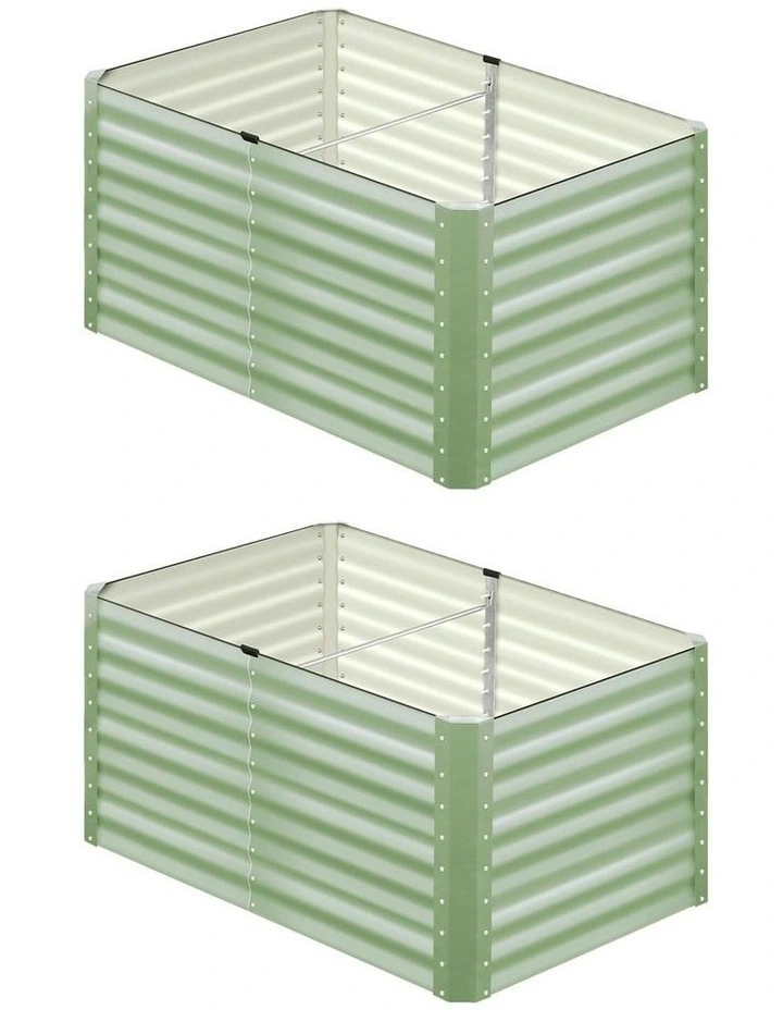 Livsip 2pc Garden Bed 120x80x73CM Raised Container Vegetable Planter Box Green image 1