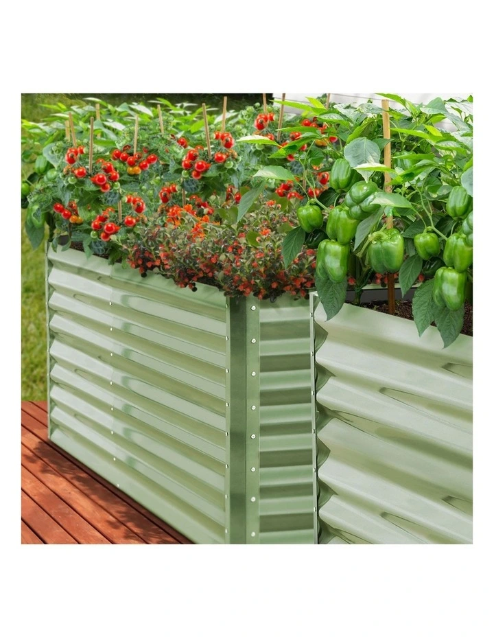 Livsip 2pc Garden Bed 120x80x73CM Raised Container Vegetable Planter Box Green image 6