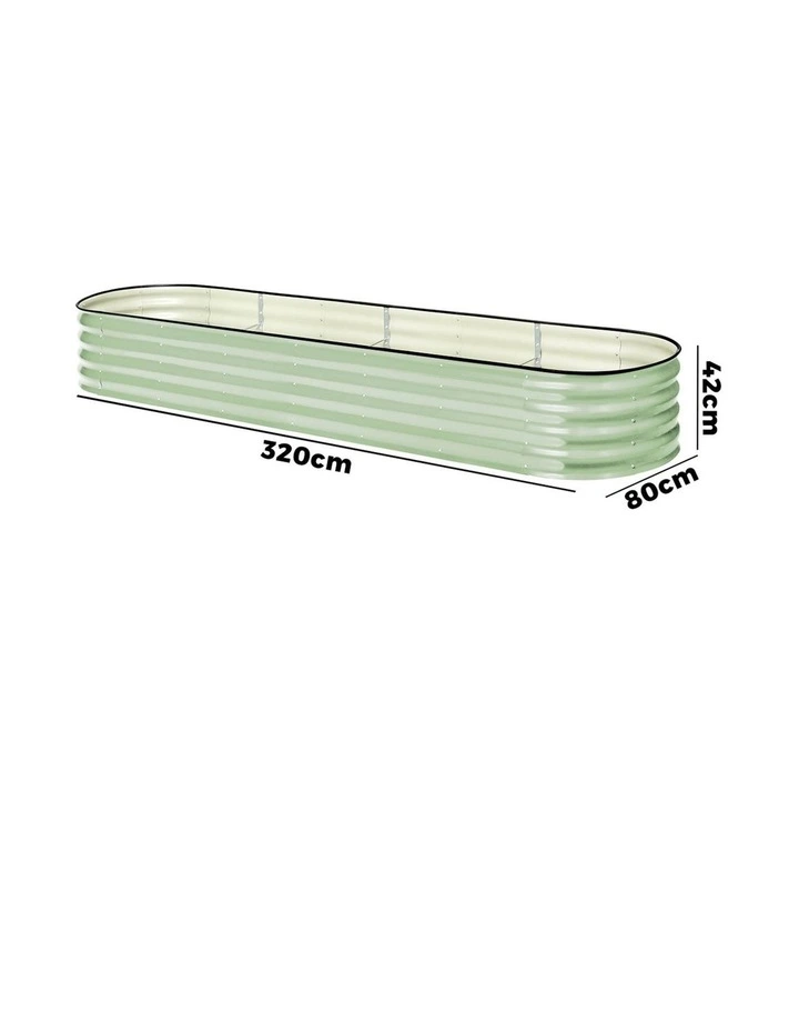 Livsip Garden Bed 320x80x42cm Planter Box Raised Container Galvanised Green image 3