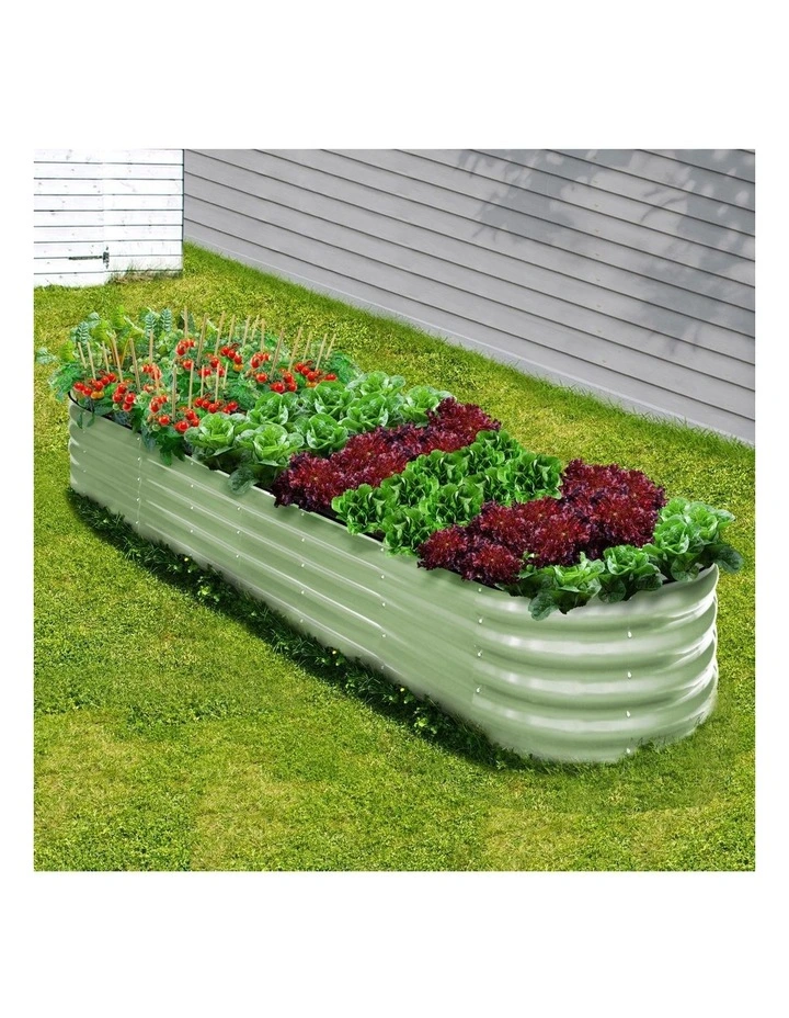 Livsip Garden Bed 320x80x42cm Planter Box Raised Container Galvanised Green image 4