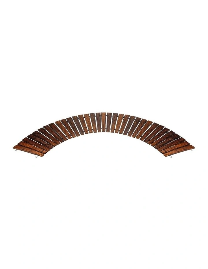 Livsip Garden Wooden Pathway 8ft Roll-Out Curved Wood Walkway Backyard Outdoor image 2