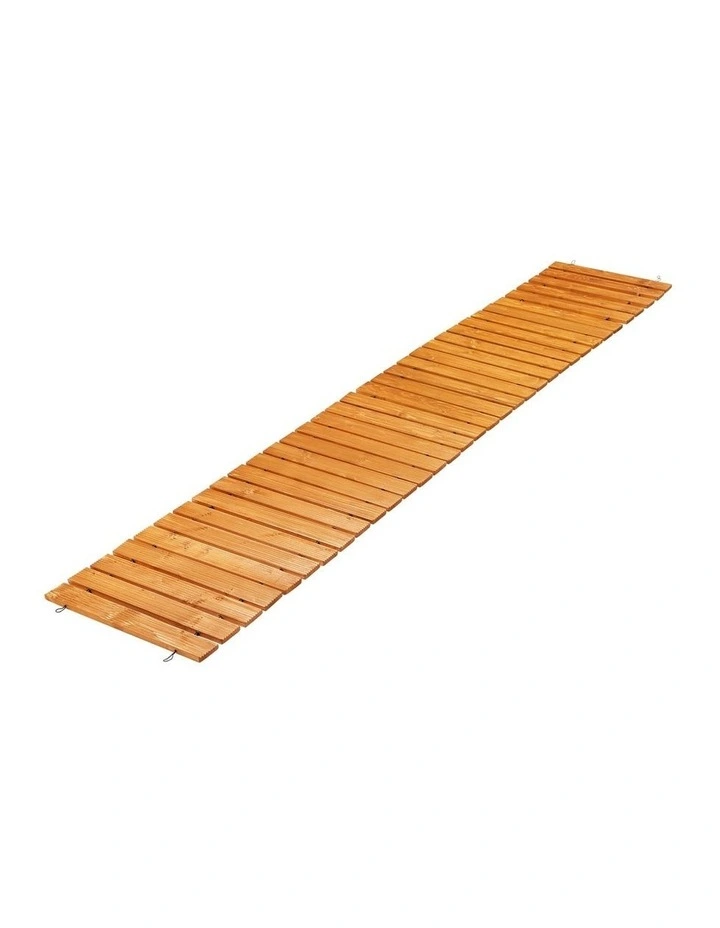 Livsip Garden Wooden Pathway 8ft Straight Roll-Out Wood Walkway Outdoor Backyard image 1