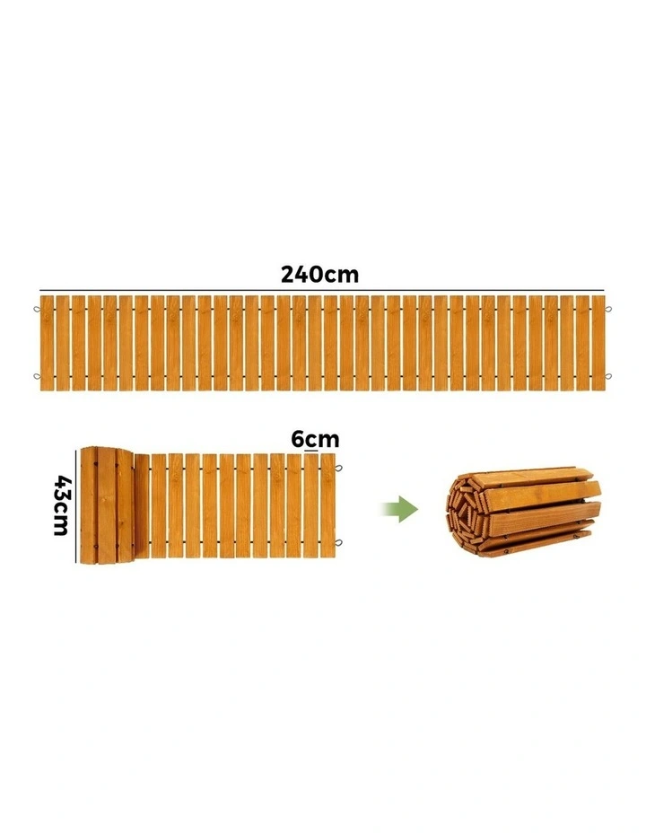 Livsip Garden Wooden Pathway 8ft Straight Roll-Out Wood Walkway Outdoor Backyard image 3