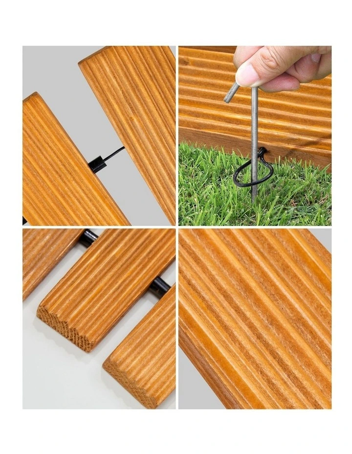 Livsip Garden Wooden Pathway 8ft Straight Roll-Out Wood Walkway Outdoor Backyard image 6