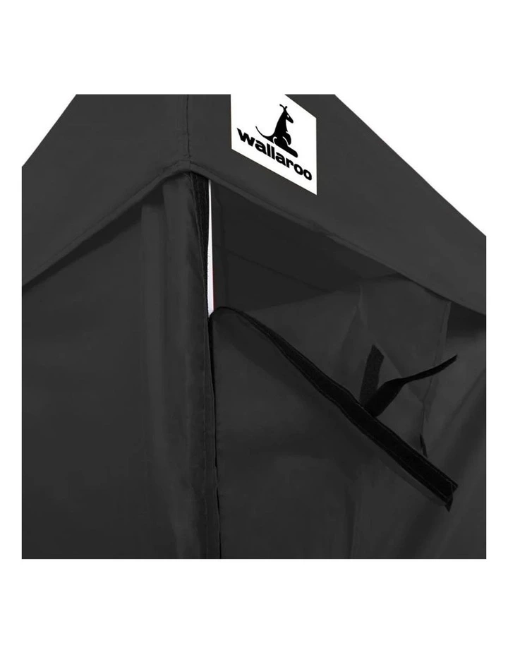 Gazebo Tent Marquee 3x4.5m PopUp Outdoor Wallaroo Black image 5