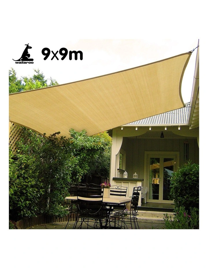 Wallaroo Square Shade Sail - 9m x 9m - Sand image 7