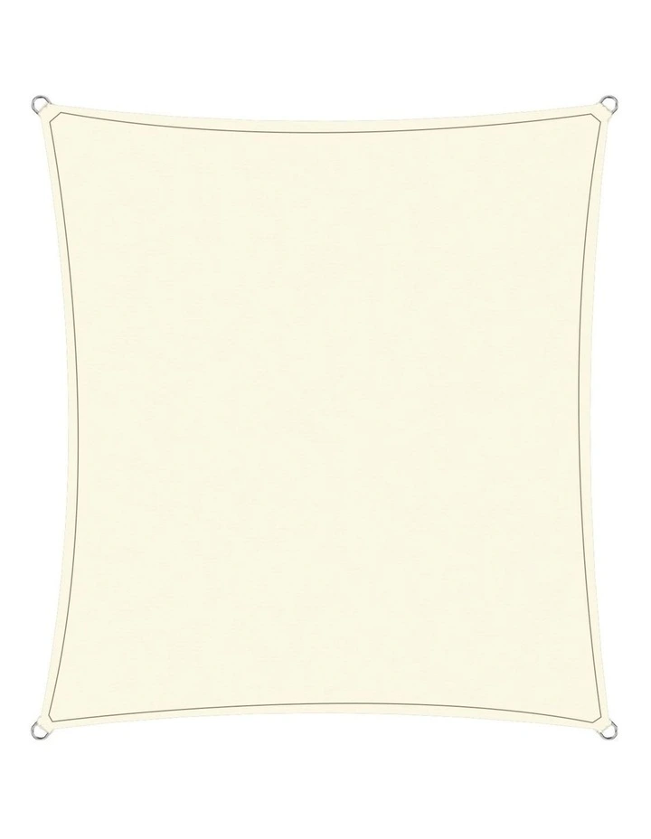 Wallaroo Waterproof 160GSM Outdoor Sun Shade Sail Canopy Cream Rectangle 4 x 6m image 1