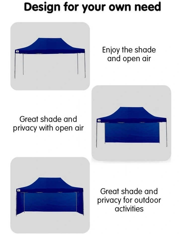 Gazebo Tent Marquee 3x4.5m PopUp Outdoor Wallaroo Blue image 2