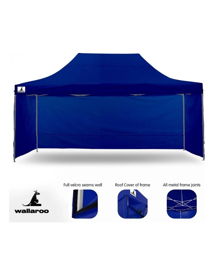 Gazebo Tent Marquee 3x4.5m PopUp Outdoor Wallaroo Blue image 3