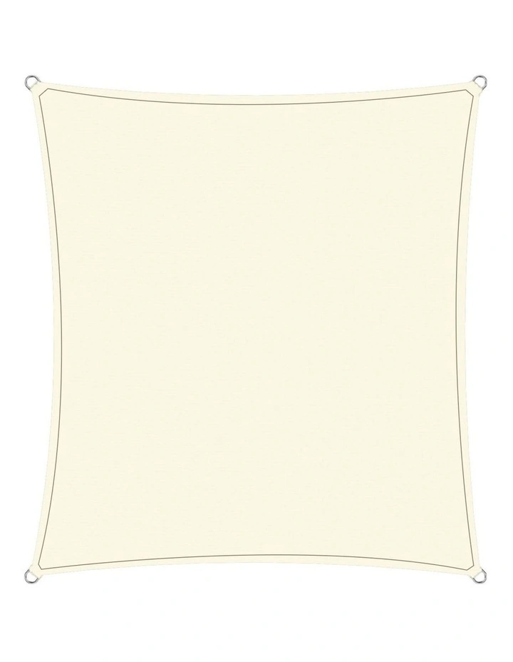 Wallaroo Waterproof 160GSM Outdoor Sun Shade Sail Canopy Cream Square 5 x 5m image 2