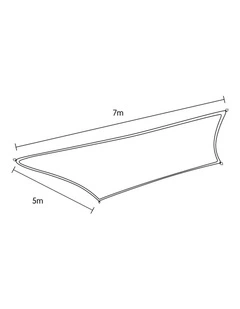 Wallaroo Waterproof Outdoor Sun Shade Sail Canopy Cream Square 5 x 7m