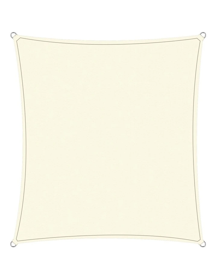 Wallaroo Waterproof Outdoor Sun Shade Sail Canopy Cream Square 5 x 7m image 3