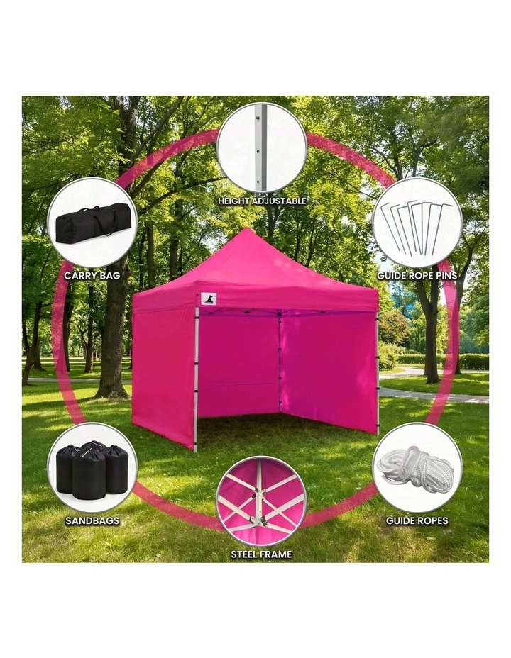 Wallaroo 3x3 PopUp Pink Gazebo Marquee Outdoor Tent image 3