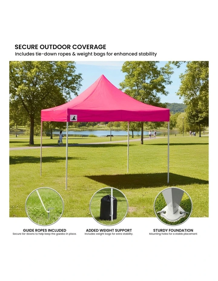 Wallaroo 3x3 PopUp Pink Gazebo Marquee Outdoor Tent image 4