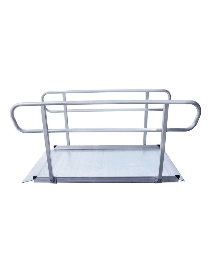 Kartrite 6ft Portable Aluminium Mobility Threshold Access Wheelchair Ramp w/ Handrails image 2