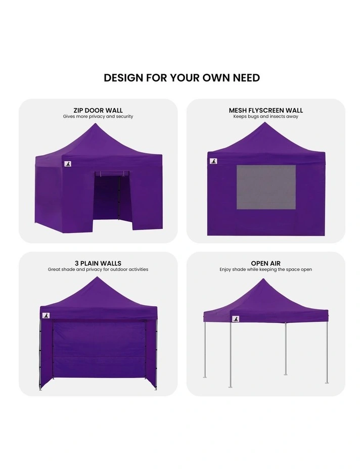 Wallaroo 3x3 PopUp Purple Gazebo Marquee Outdoor Tent image 2