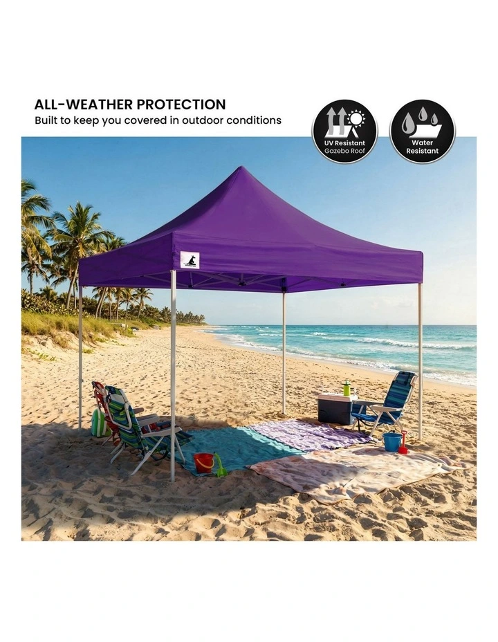 Wallaroo 3x3 PopUp Purple Gazebo Marquee Outdoor Tent image 5