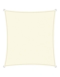 Wallaroo Waterproof 160GSM Outdoor Sun Shade Sail Canopy Cream Square 6 x 6m