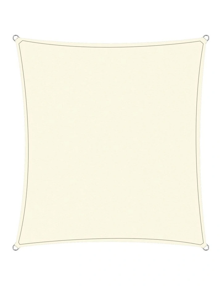 Wallaroo Waterproof 160GSM Outdoor Sun Shade Sail Canopy Cream Square 6 x 6m image 1