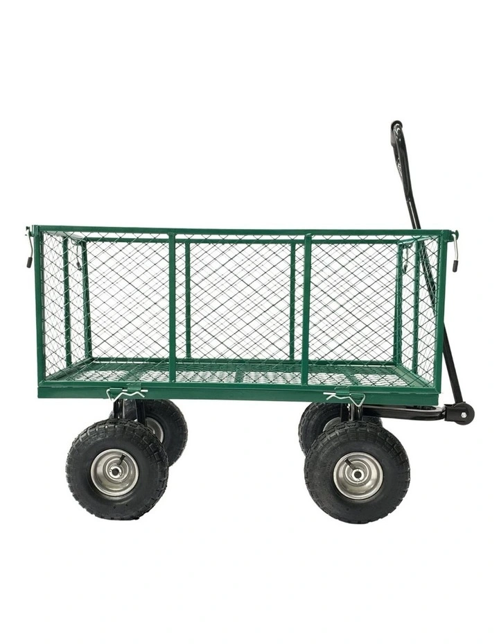 Wallaroo Steel Mesh Garden Trolley Cart 300kg Capacity Wheel - Green image 7