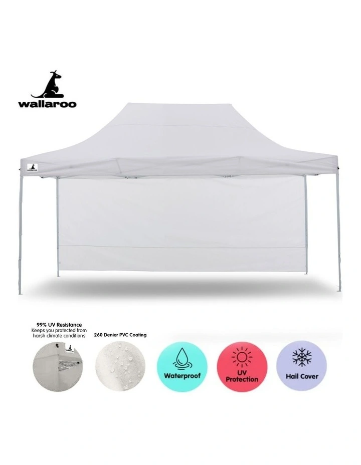 Gazebo Tent Marquee 3x4.5m PopUp Outdoor Wallaroo White image 3