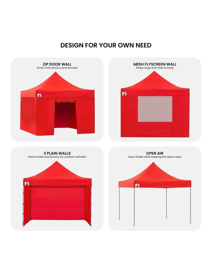 Wallaroo 3x3 PopUp Red Gazebo Marquee Outdoor Tent image 2
