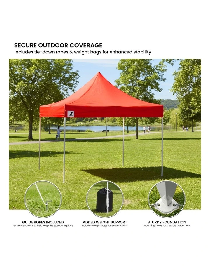 Wallaroo 3x3 PopUp Red Gazebo Marquee Outdoor Tent image 4