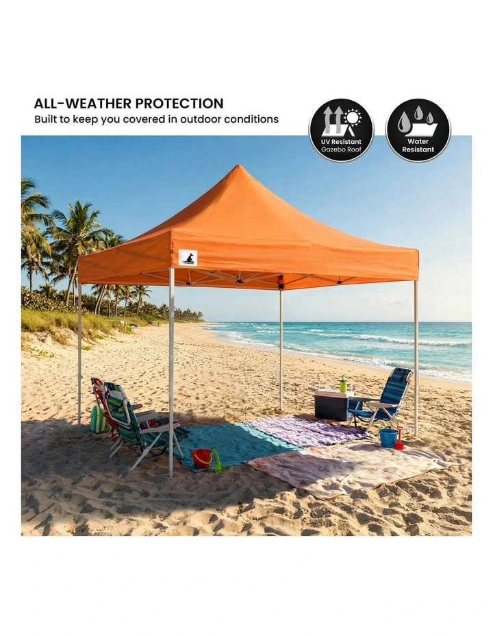 Wallaroo 3x3 PopUp Orange Gazebo Marquee Outdoor Tent image 4
