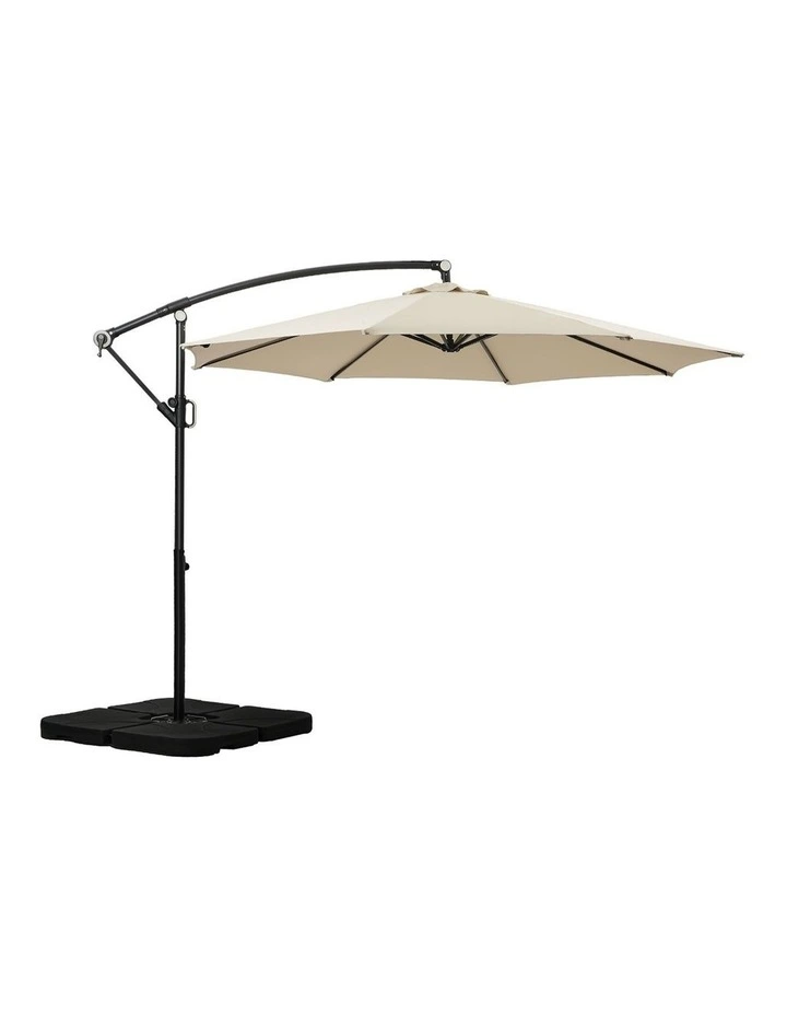 Livsip Outdoor Umbrella 3M Cantilever Umbrellas Garden Shade 360 Rotation w/ Base image 1