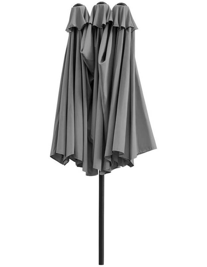 Livsip Outdoor Umbrella 4.52M Double-Sided Umbrellas Beach Sun Shade Charcoal image 2