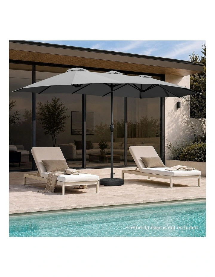 Livsip Outdoor Umbrella 4.52M Double-Sided Umbrellas Beach Sun Shade Charcoal image 4