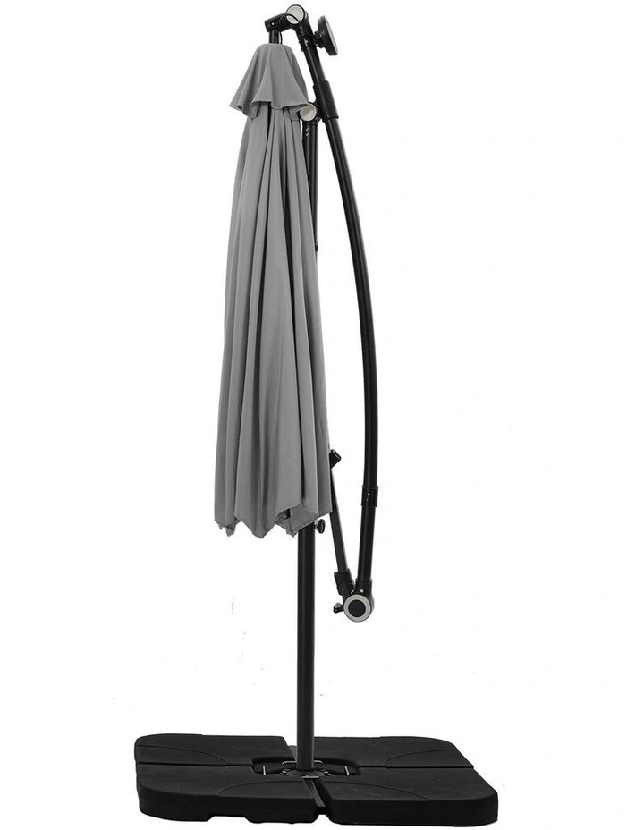 Livsip Outdoor Umbrella 3M Cantilever Garden Shade Rotatable with 32-LED Base image 2