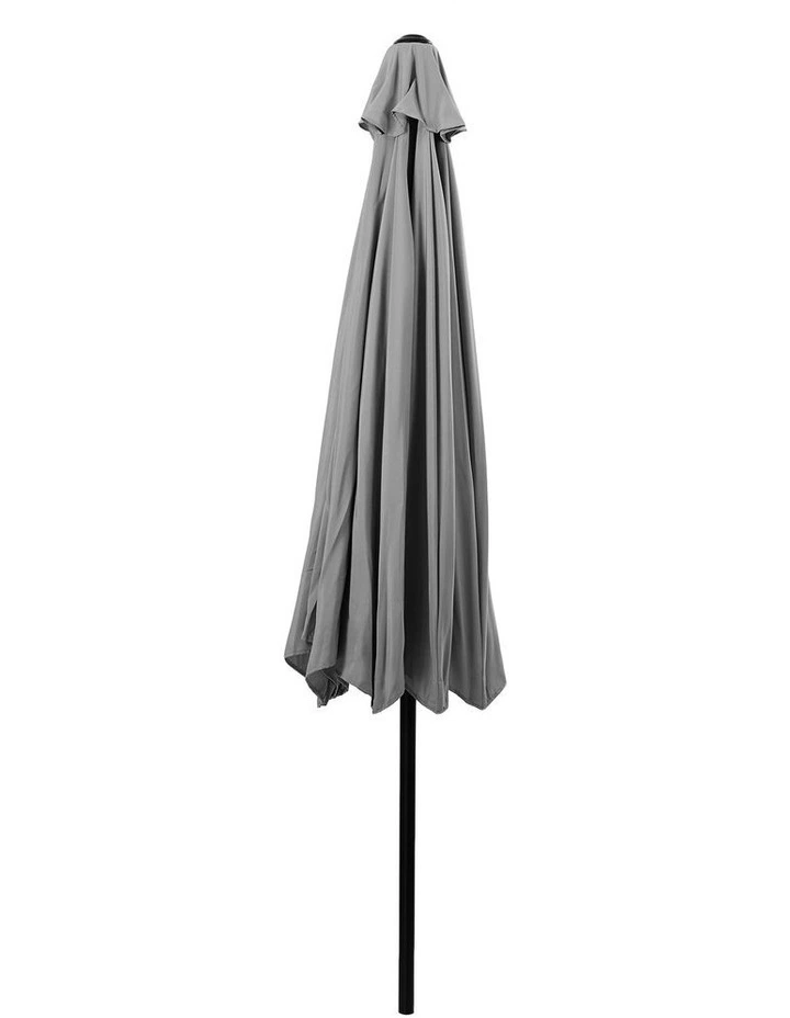 Livsip Outdoor Umbrella 3M Market Umbrellas Garden Shade with Tilt Charcoal image 2