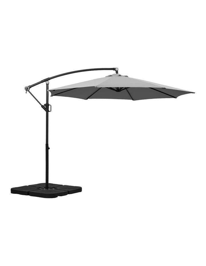 Livsip Outdoor Umbrella 3M Cantilever Umbrellas Garden Shade 360 Rotation w/ Base image 1