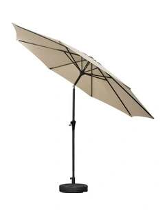 Livsip Outdoor Umbrella 3M Market Umbrellas Garden Shade with Tilt Base Beige