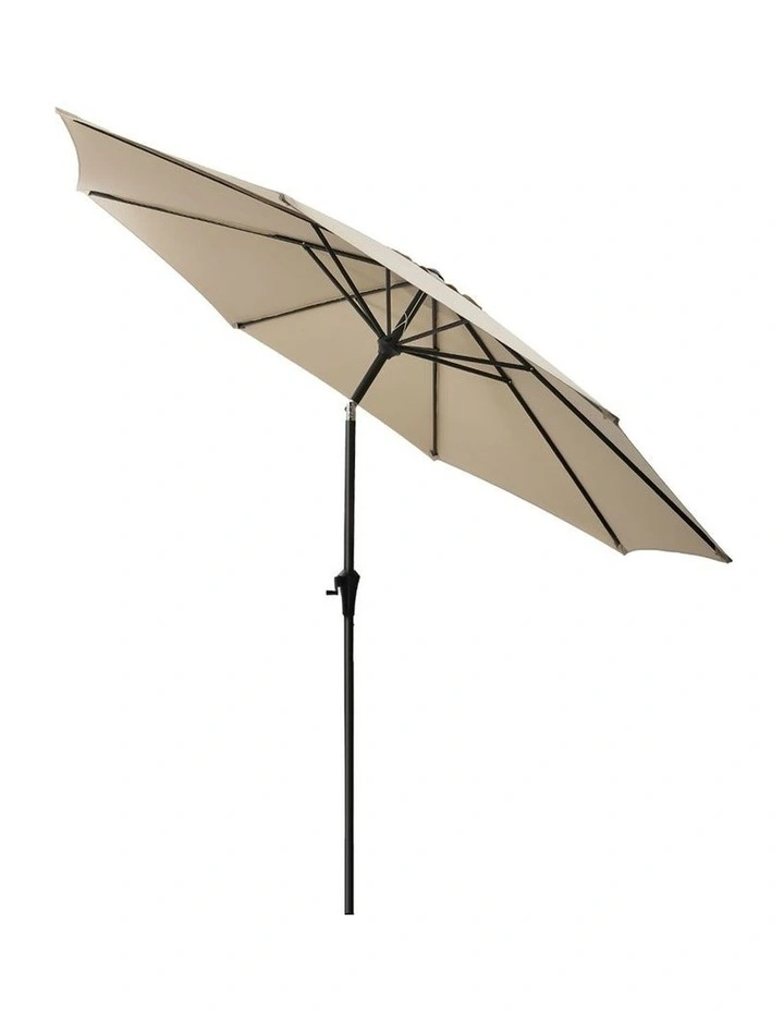 Livsip Outdoor Umbrella 3M Market Umbrellas Garden Shade with Tilt Beige image 1