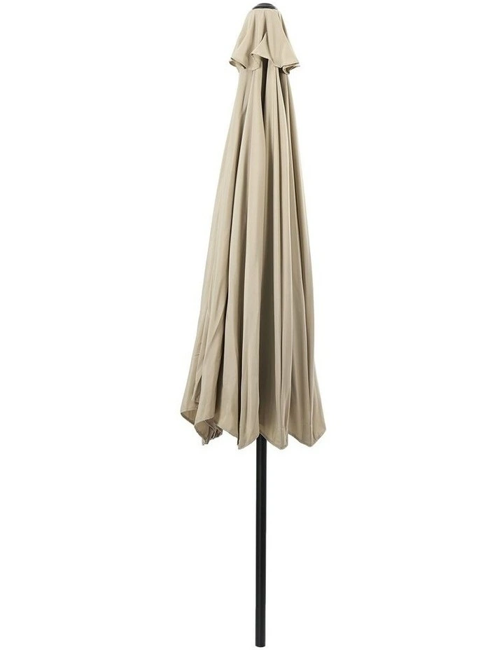 Livsip Outdoor Umbrella 3M Market Umbrellas Garden Shade with Tilt Beige image 2