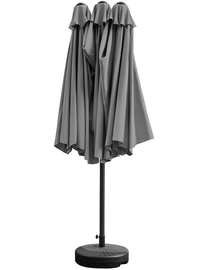 Livsip Outdoor Umbrella 4.52M Double-Sided Garden Shade with Base Charcoal image 2